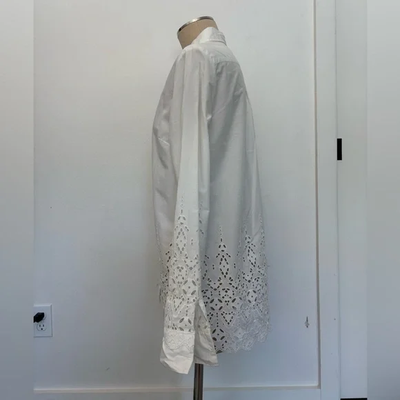 Banana Republic White Long Sleeve Embellished Button Down Shirt - Picture 2 of 7